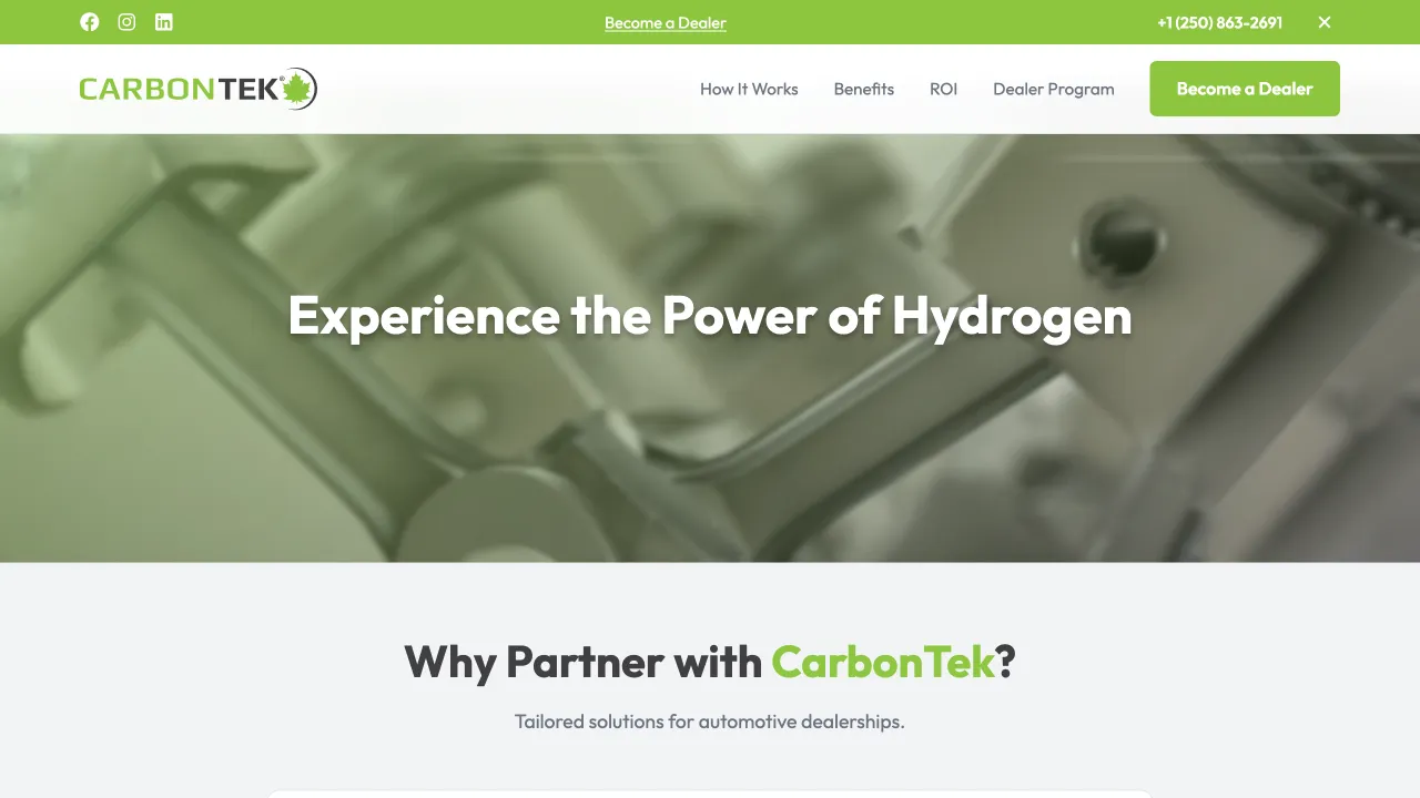 CarbonTek - CarbonTek Website Screenshot 3 - Professional Web Design Portfolio by TheBomb® Digital Marketing in Toronto, Vancouver, Calgary, Ottawa, Montreal, Kelowna, Canada